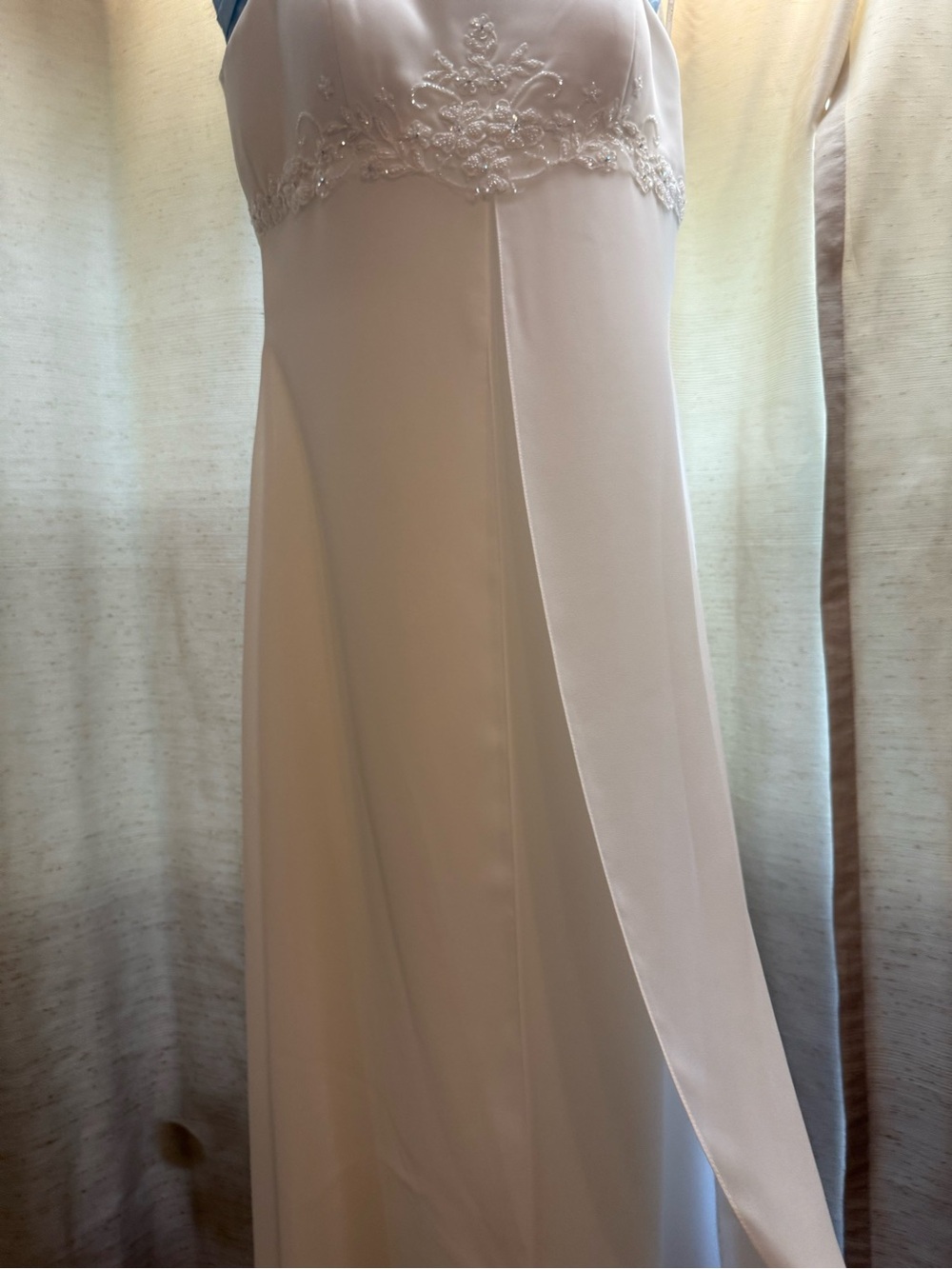 David's Bridal Ivory/White Embellished Maxi Dress
